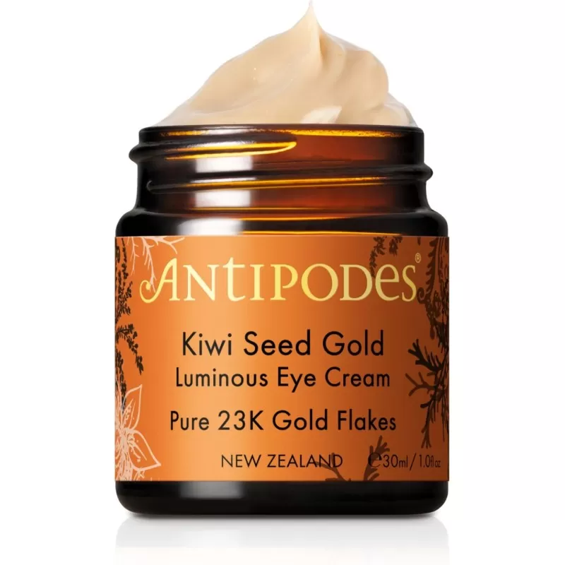 Antipodes Kiwi Seed Gold Oční rozjasňující krém s 23K zlatem