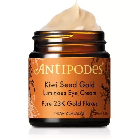 Antipodes Kiwi Seed Gold Oční rozjasňující krém s 23K zlatem