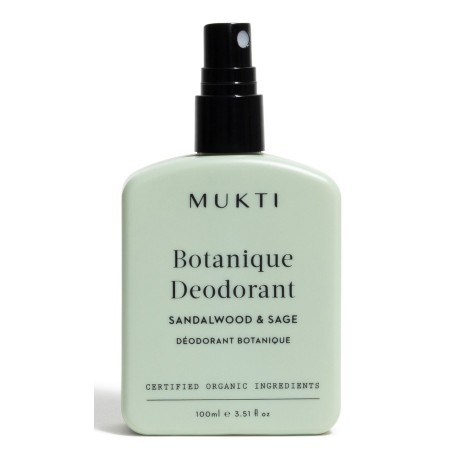 Mukti Organics BOTANIQUE Přírodní deodorant a tělový sprej - Santalové dřevo a šalvěj