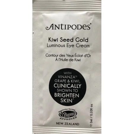 Antipodes Kiwi Seed Gold Oční rozjasňující krém s 23K zlatem